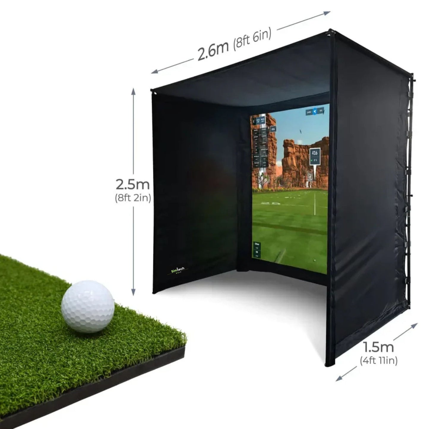 HoleOne by SimTech – Premium DIY Golf Simulator Enclosure with 4k Impact Screen