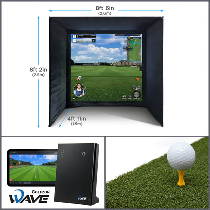 BUILD YOUR OWN ENCLOSURE BUNDLE SIM 1 - (8'6 x 8'2 x 4'11 ft 2.6 x 2.5 x 1.5m) GOLFZON WAVE SIMULATOR & LAUNCH MONITOR